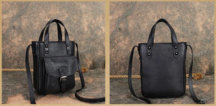 Small Leather Crossbody Purse Black Leather Shoulder Bag