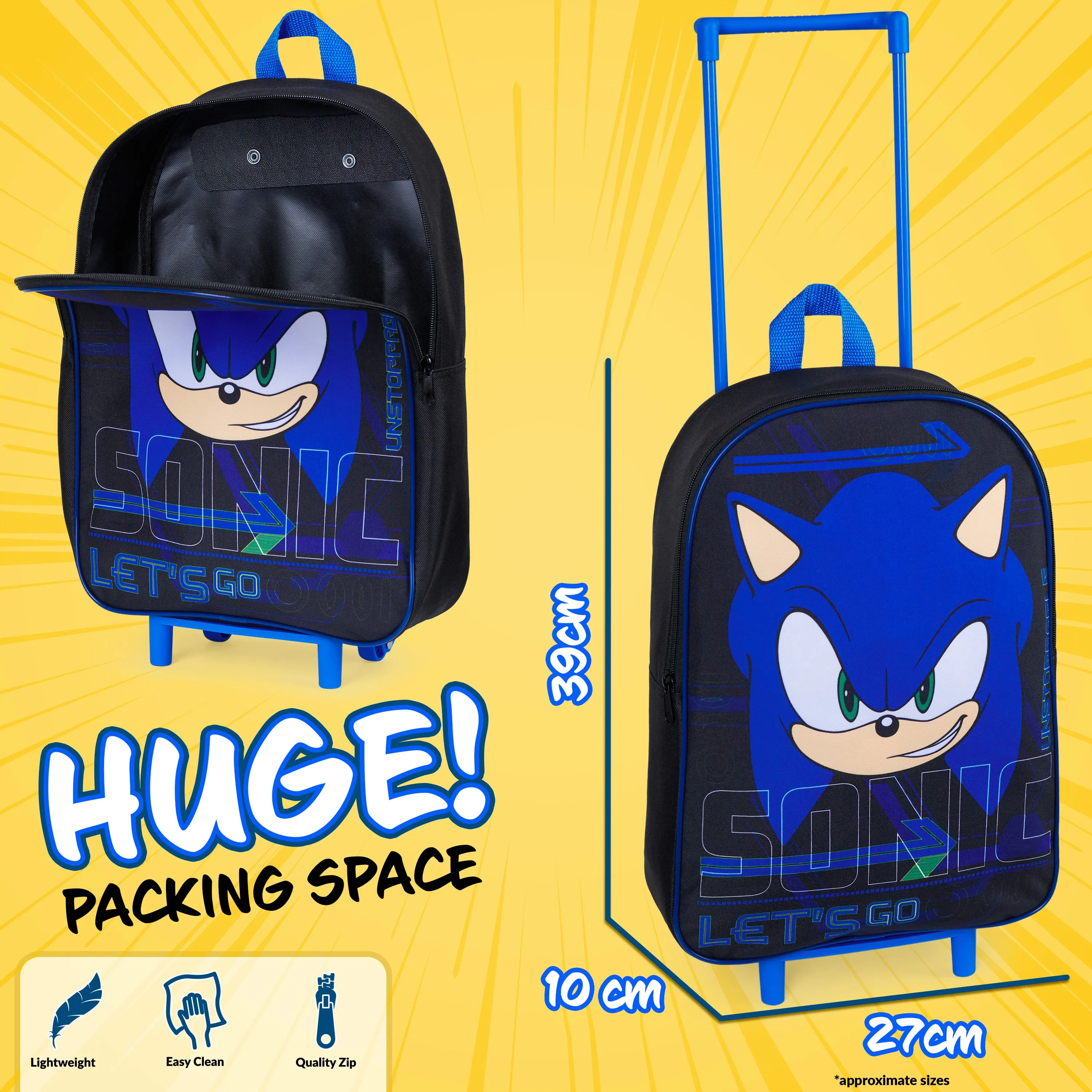 Sonic The Hedgehog Suitcase - Foldable Trolley Bag