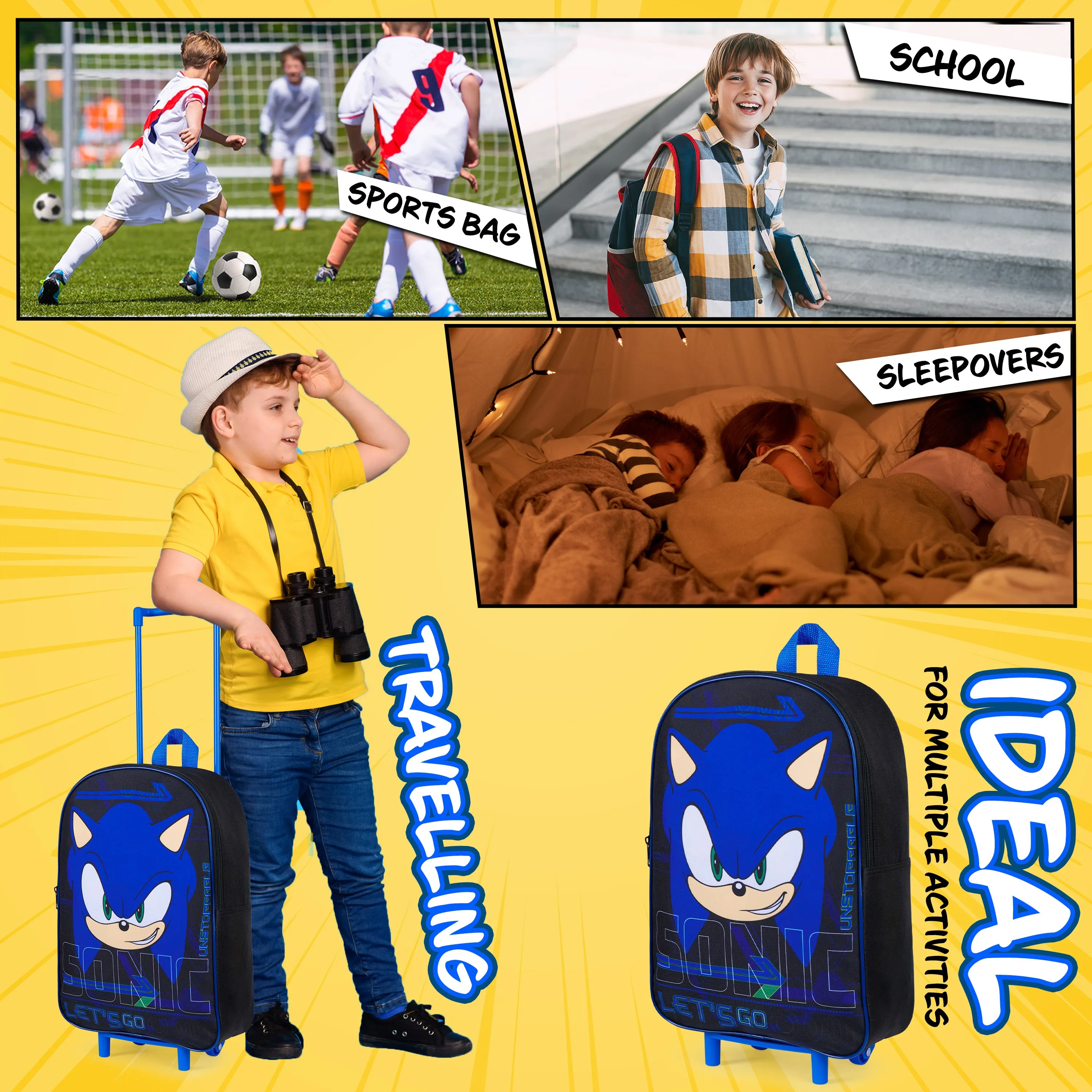 Sonic The Hedgehog Suitcase - Foldable Trolley Bag