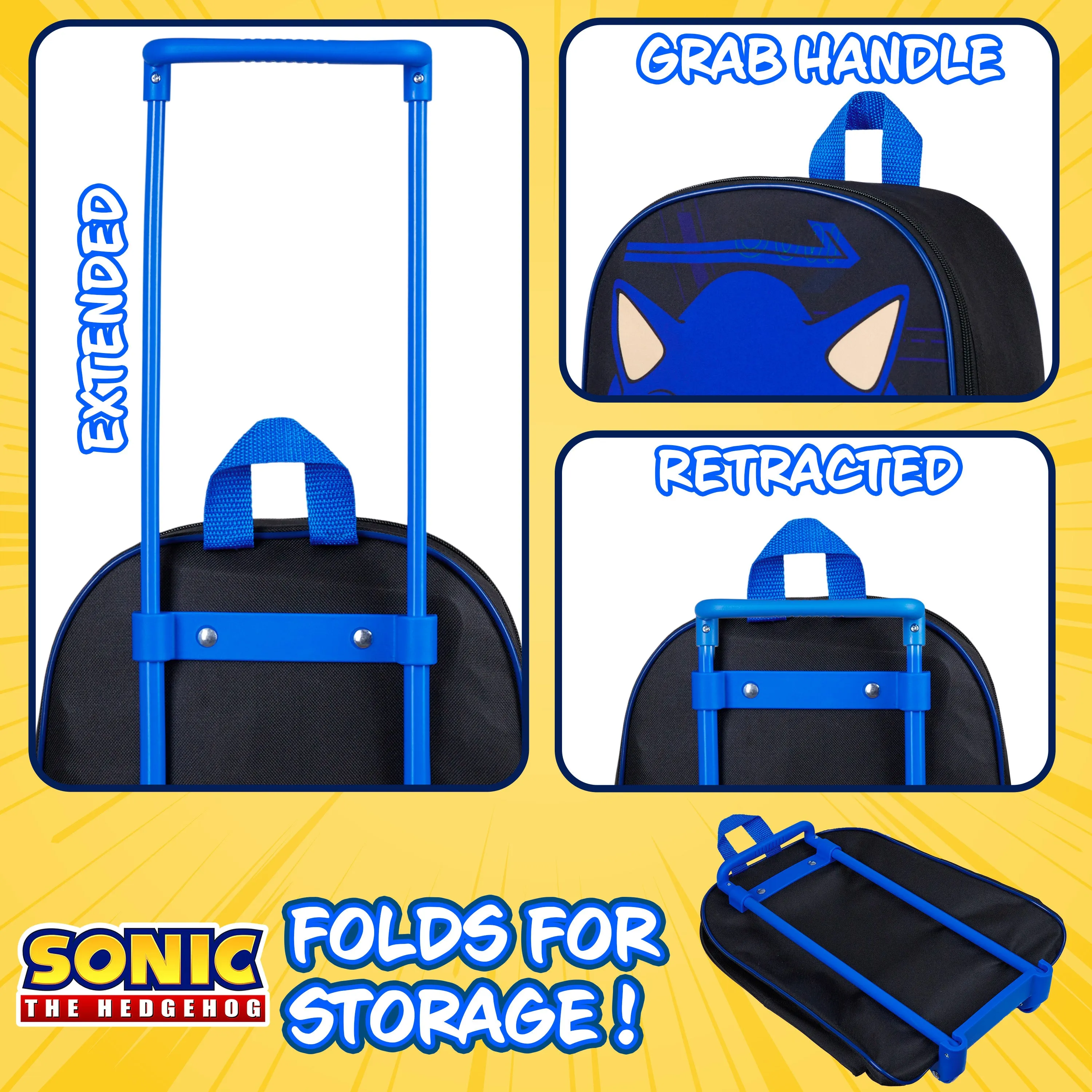 Sonic The Hedgehog Suitcase - Foldable Trolley Bag