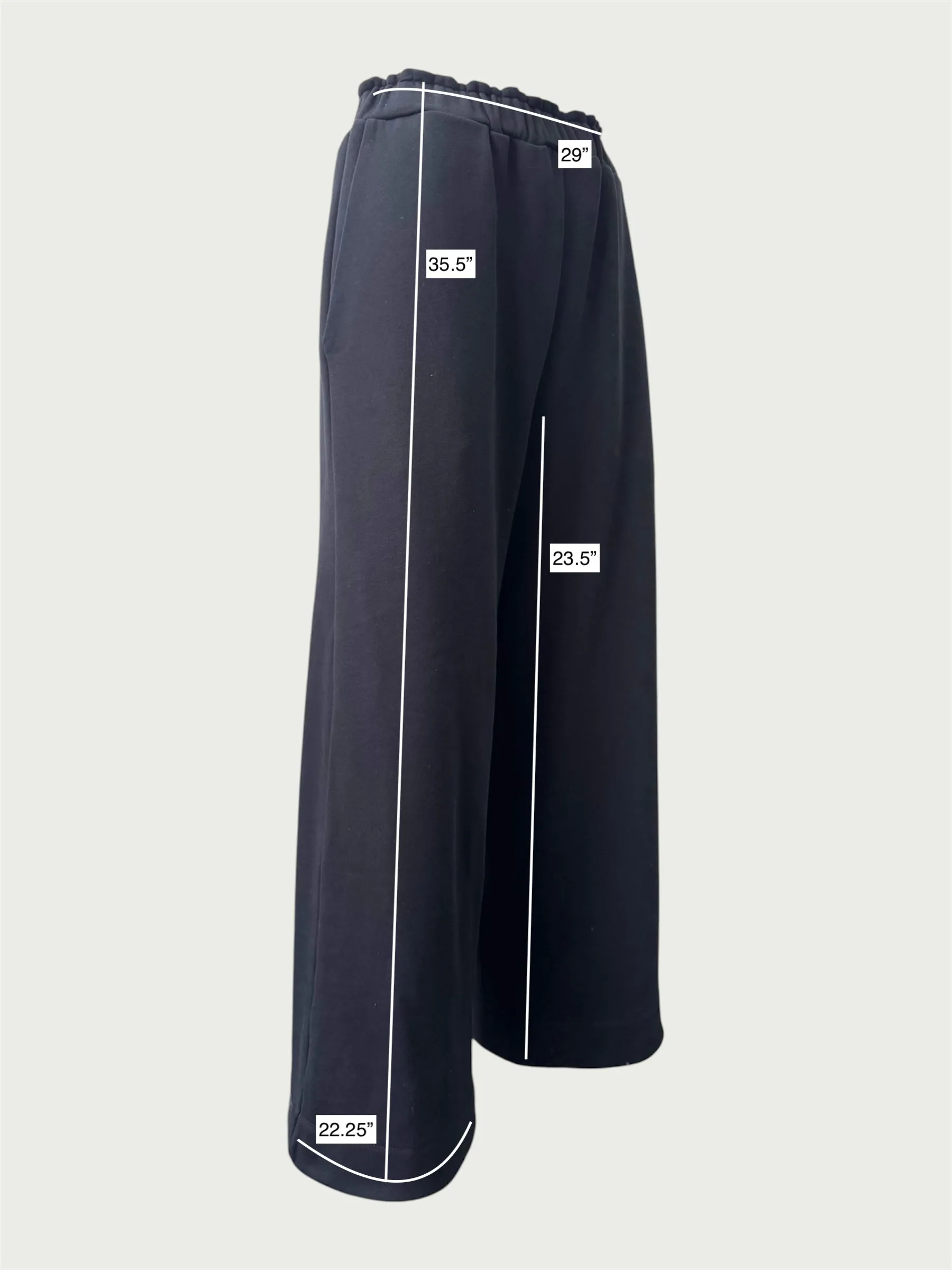 Terry Gathered Wide Leg in Black, medium / OG Price: $228.00