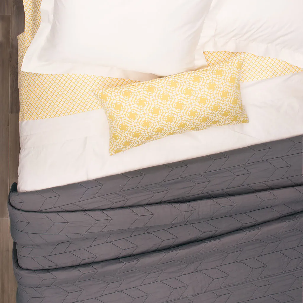 The Chevron Charcoal Grey Quilt & Sham