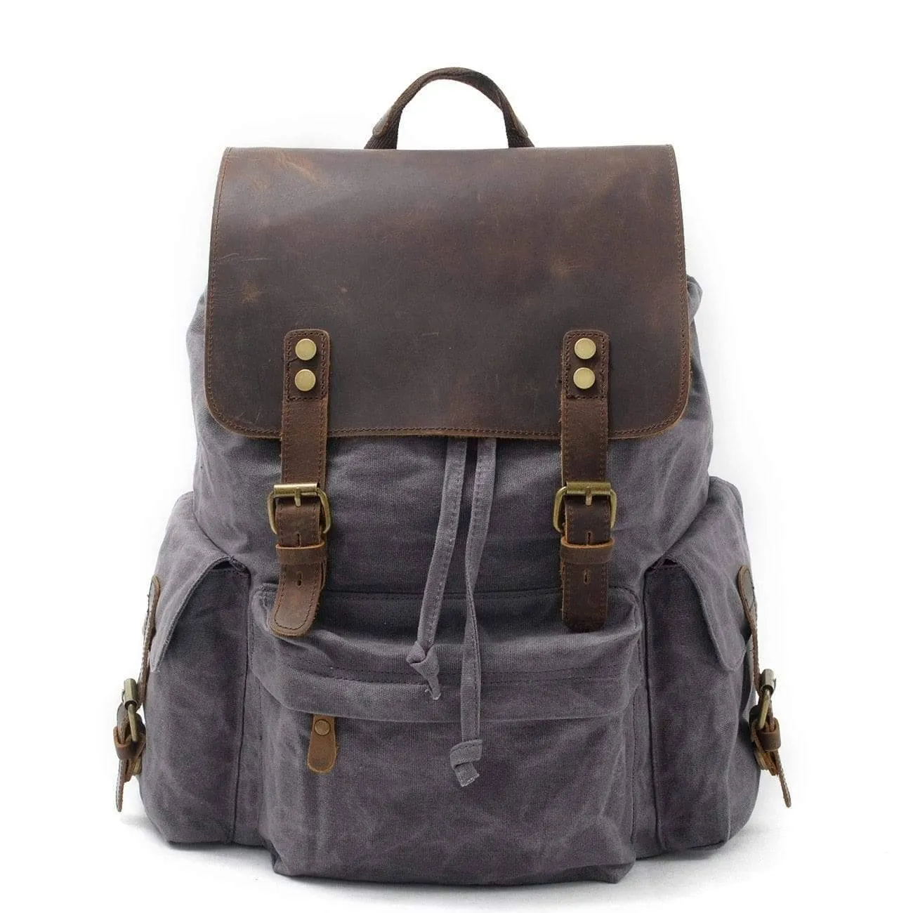 Top Luxury Large Capacity Waterproof Canvas Leather Unisex Backpacks