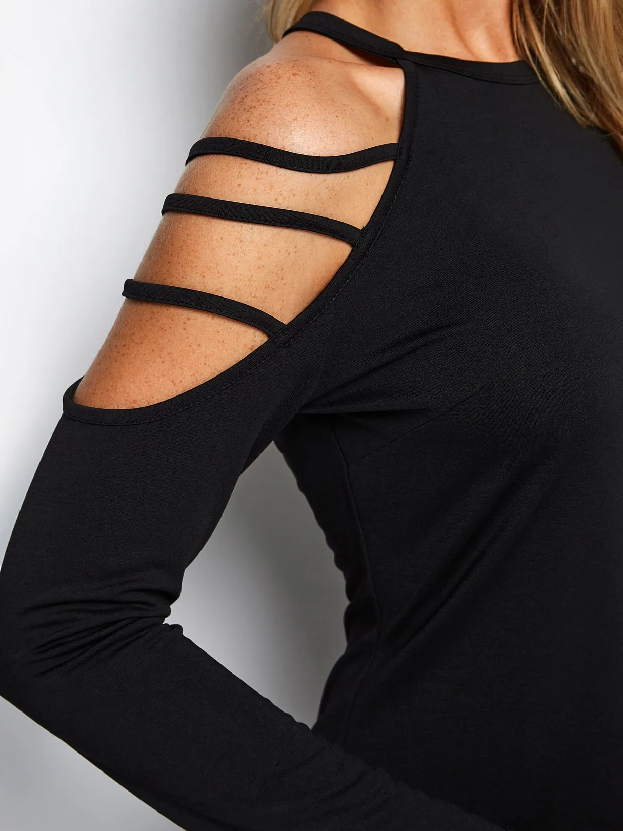 Wholesale Black Long Sleeve Plain Mini Dress