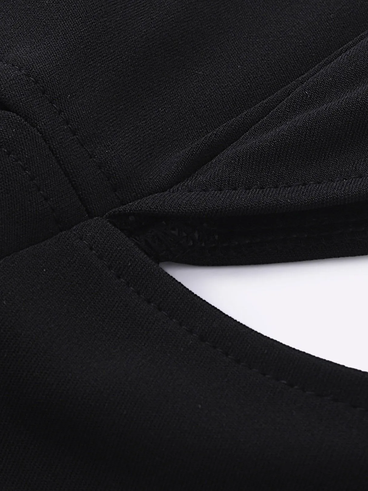 Wholesale Black Round Neck Long Sleeve Plain Cut Out Mini Dress