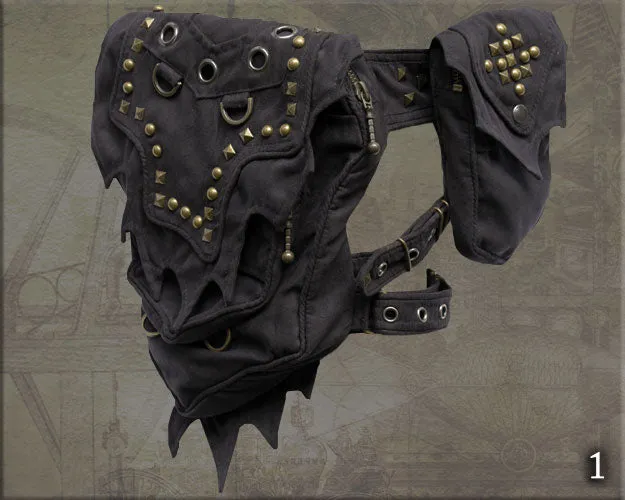 Wizard Hip Belt - with studs and small device pocket