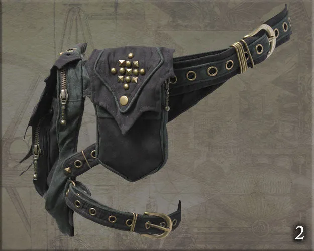 Wizard Hip Belt - with studs and small device pocket